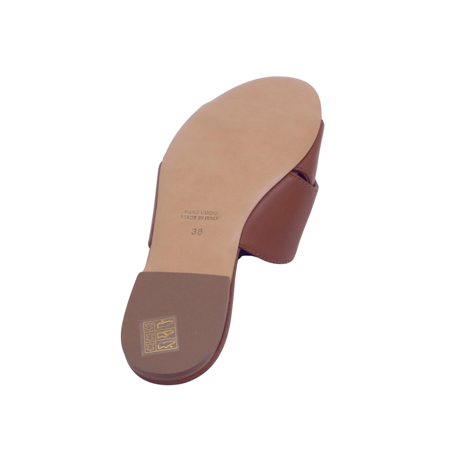 Via Roma 15 4460 Nappa Cuoio sandalo ciabatta donna in pelle cuoio