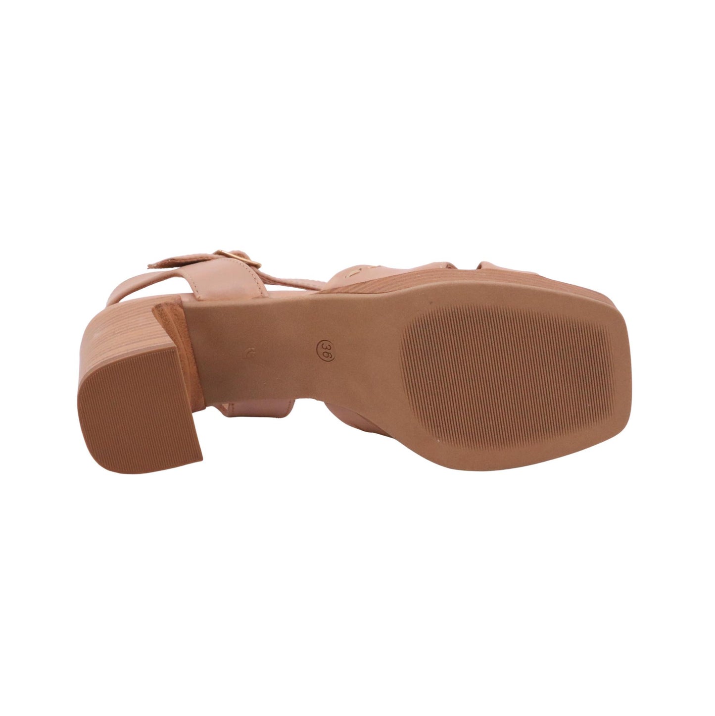 Mjus N19006 Ilia sandalo donna in pelle colore camel con tacco 9 cm e plateau 3 cm