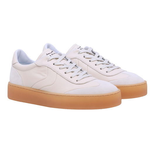 Voile Blanche Mind 02 sneaker uomo in pelle bianca e camoscio