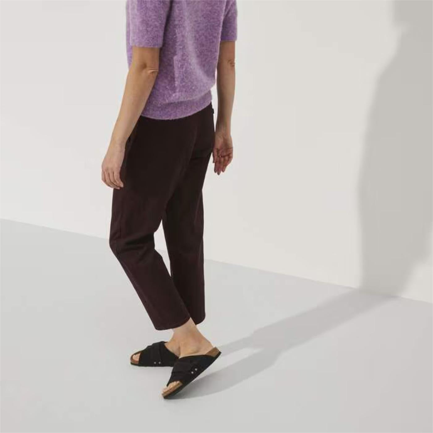 Birkenstock Kyoto Black sandalo uomo in nabuk e camoscio nero narrow fit