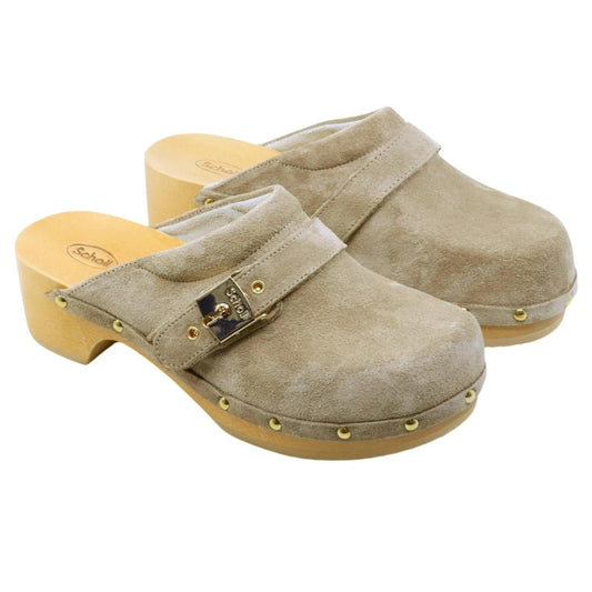 Sabot Scholl Pescura Clog da donna in camoscio beige