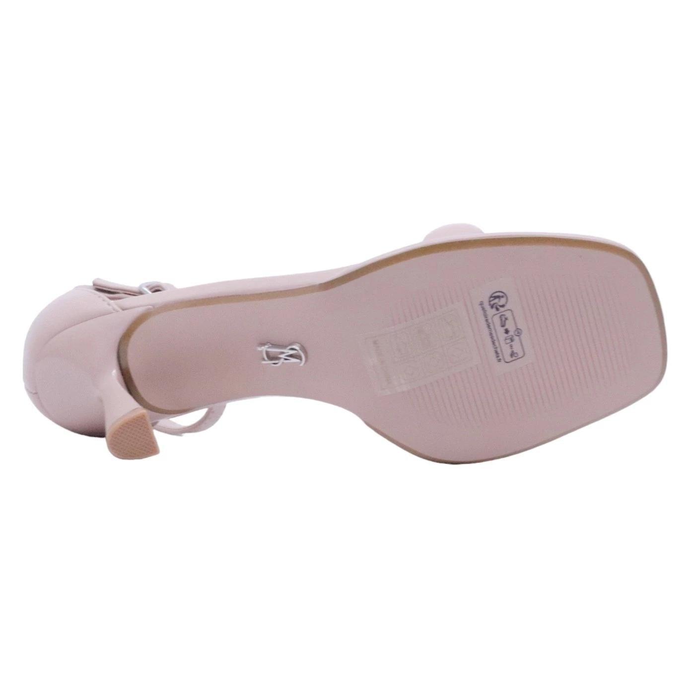 Sandalo con tacco Steve Madden Bel Air in similpelle color nude