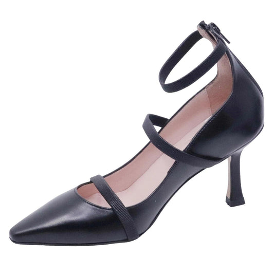 Décolleté donna Anna F 1600 in elegante pelle di colore nera