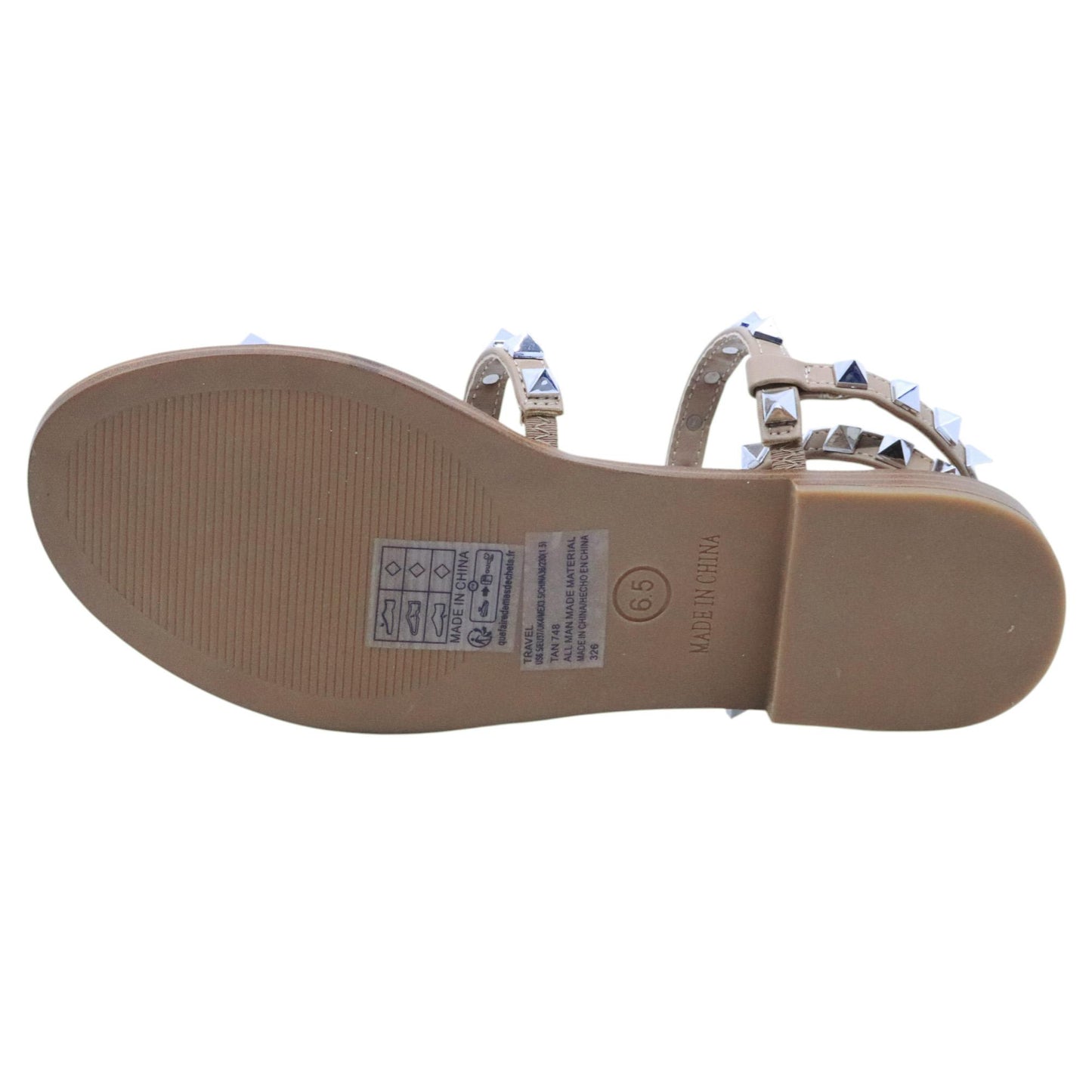 Sandalo Steve Madden Travel in similpelle Tan con borchie