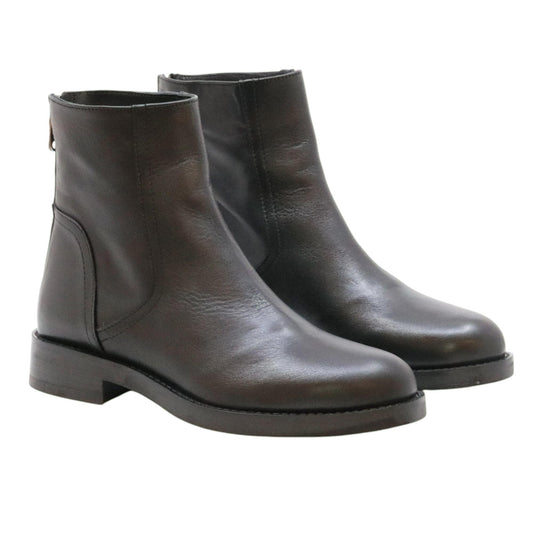 Curiositè 2629 stivaletto donna in pelle nera con zip posteriore