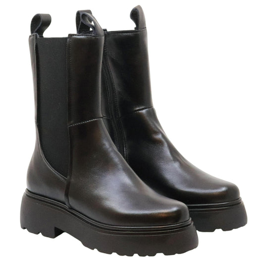 MJUS L44207 stivaletto chelsea donna in pelle nera