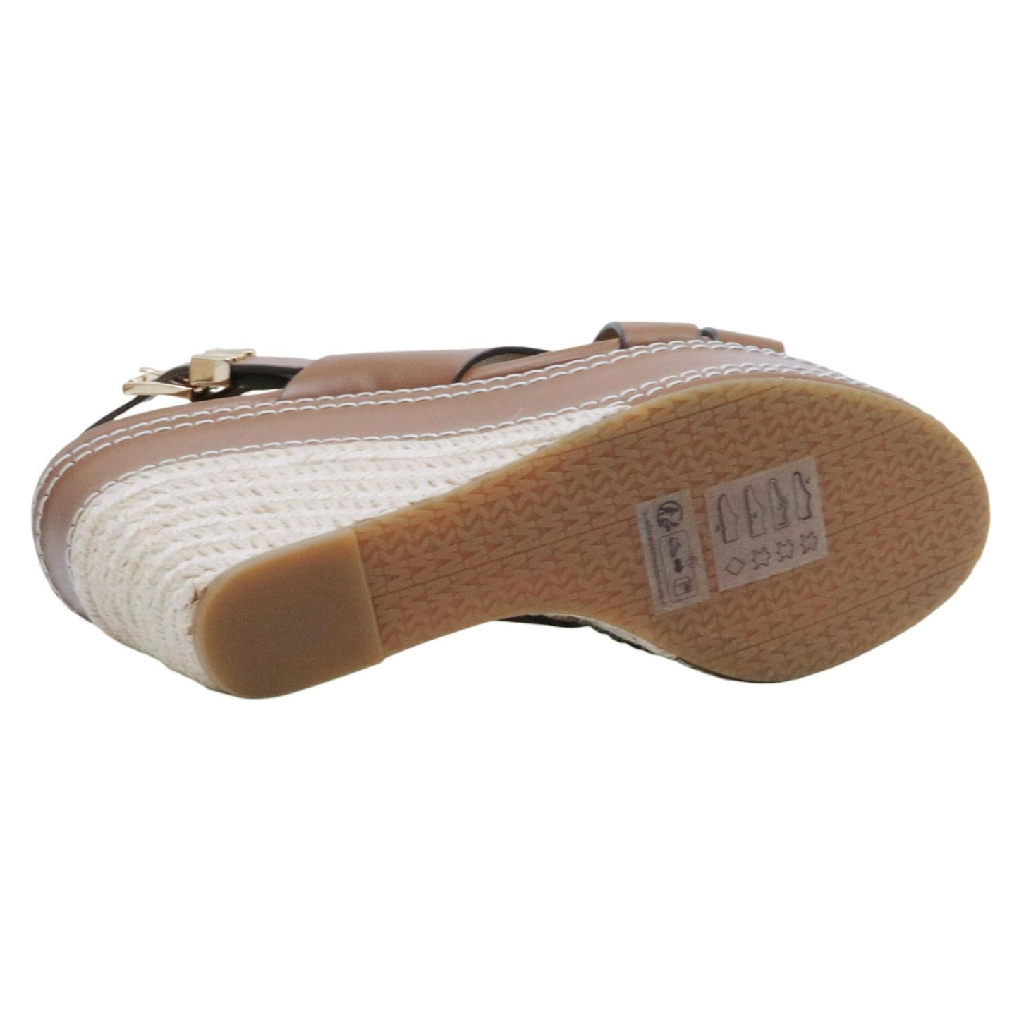 Sandalo con zeppa Michael Kors Nora in pelle cuoio