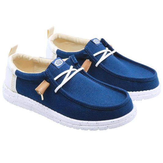 Hey Dude Wally Summer Linen sneaker uomo in blu