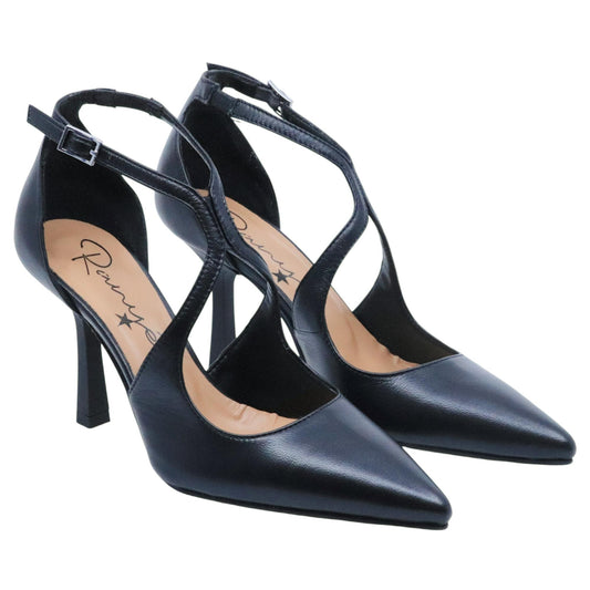 Décolleté donna Ranye Adele in pelle nera<BR/>