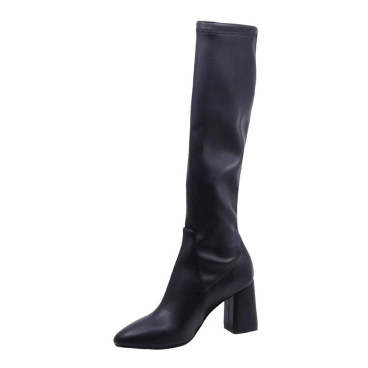 Stivale donna Anna F 9796 in pelle nera e gambale elasticizzato