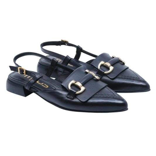 Slingback donna Mjus T98103 in pelle nera
