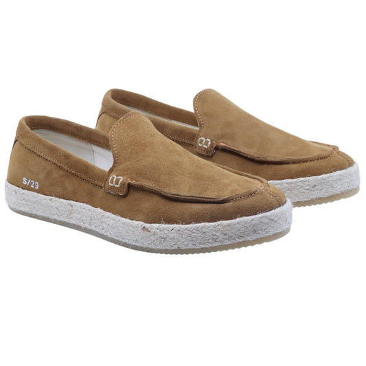 Mocassino slip on uomo Panchic S29 in camoscio marrone
