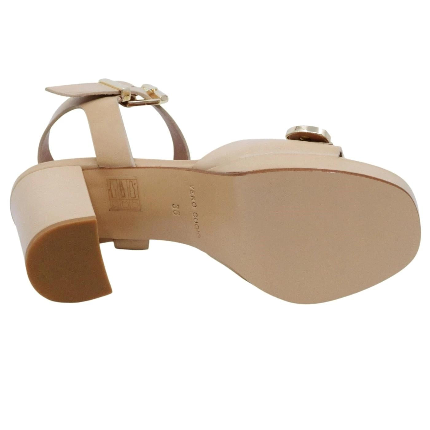 Sandalo con tacco Triver Flight 508 27 in pelle sabbia