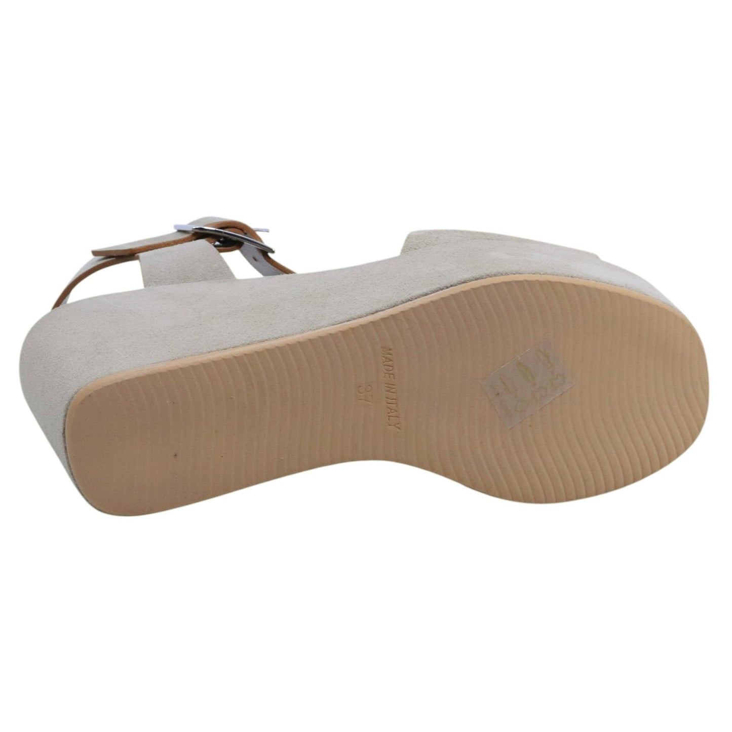 Sandalo zeppa Curiositè 2744 in camoscio taupe