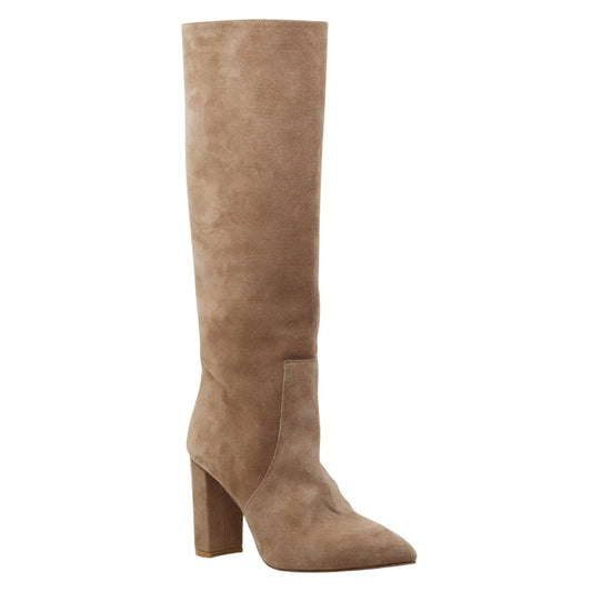 Ranyé 1000 stivale donna in camoscio camel con tacco alto elegante