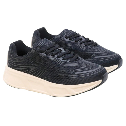 Sneaker Fessura Run #01 in tessuto nero traspirante con texture gommata