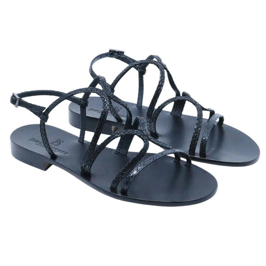 Sandalo caprese Paolo Ferrara CR3026 in pelle nera