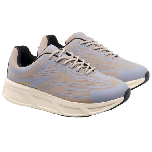 Sneaker donna Fessura Runflex #02 in nabuk sabbia e ice