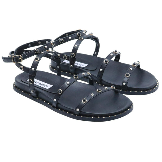 Sandalo Steve Madden Stormie in similpelle nera con borchie