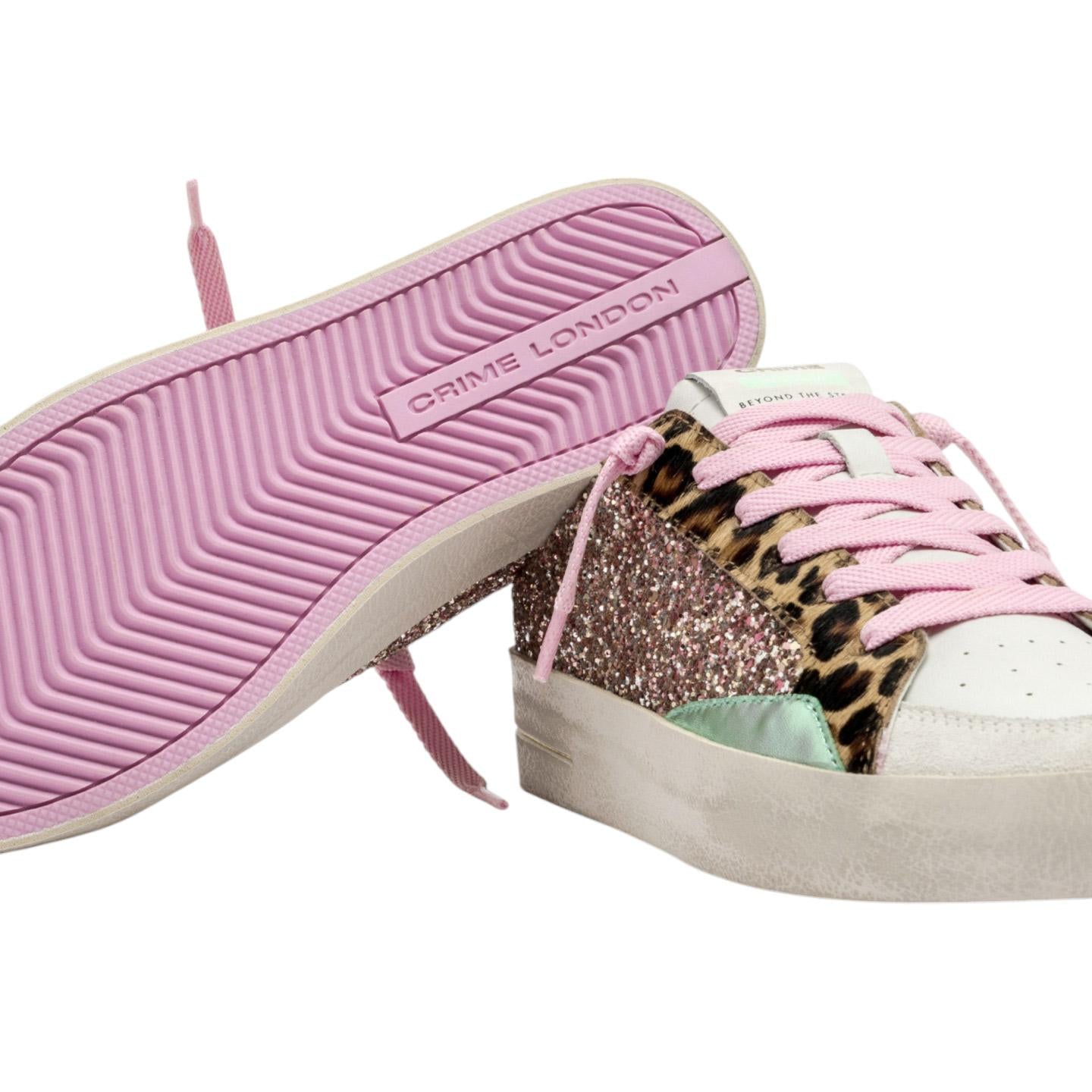Sneaker donna Crime London SK8 Deluxe 20171 a sabot glitter rosa