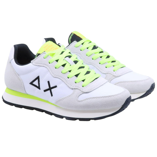 Sneaker uomo Sun68 Tom Fluo Z35102 in tessuto bianco
