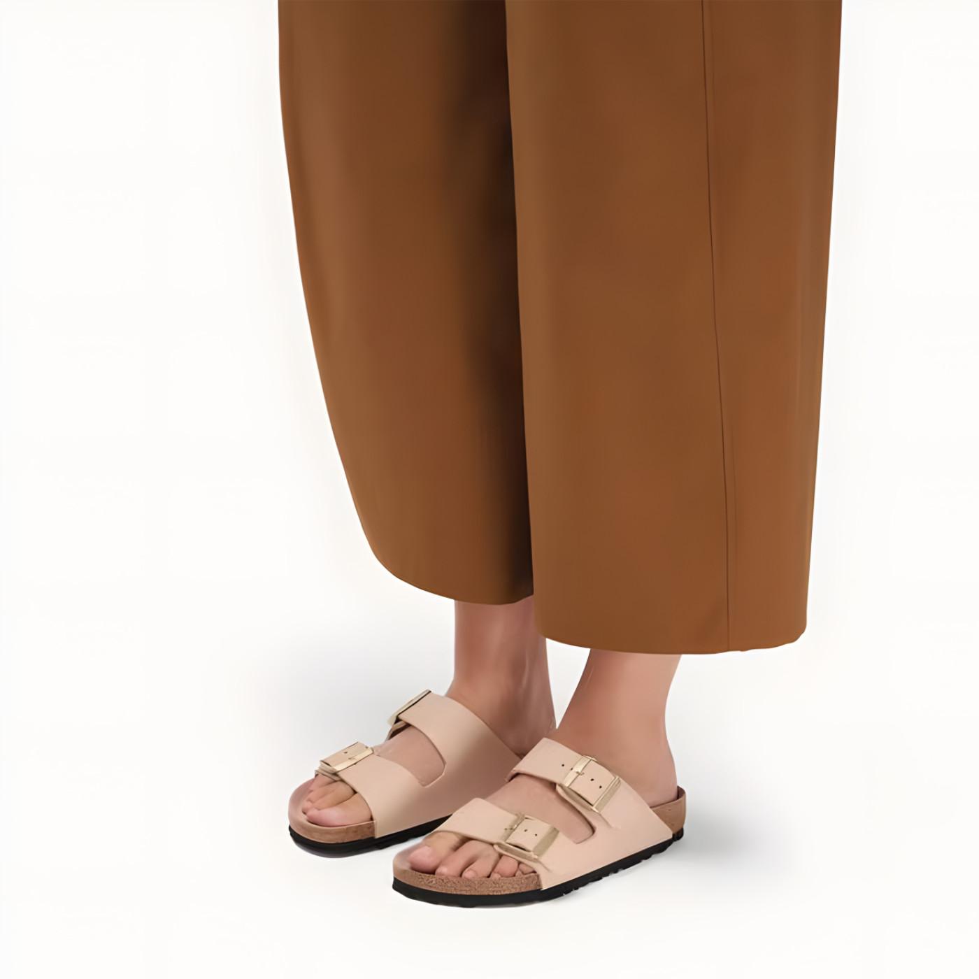 Birkenstock Arizona Triple Pink sandalo donna in Birko-Flor rosa con doppia fibbia