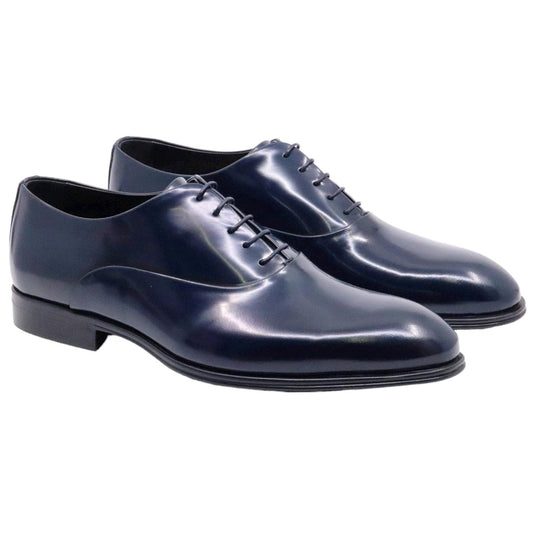 Scarpa Oxford uomo Corvari in pelle spazzolata blu