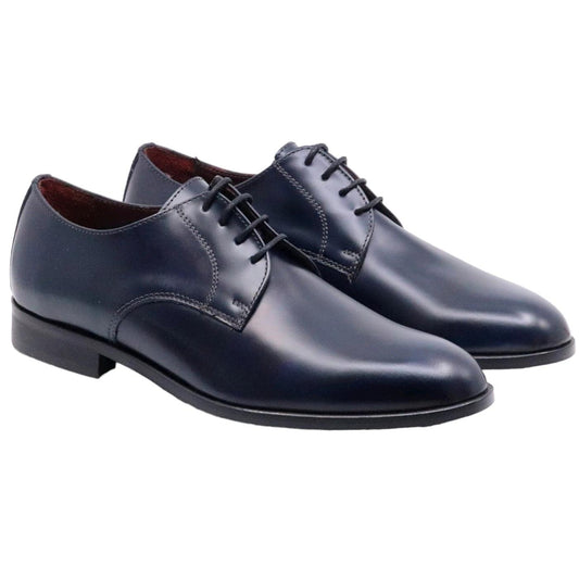 Scarpa Derby Antica Cuoieria 22551 da uomo in pelle blu