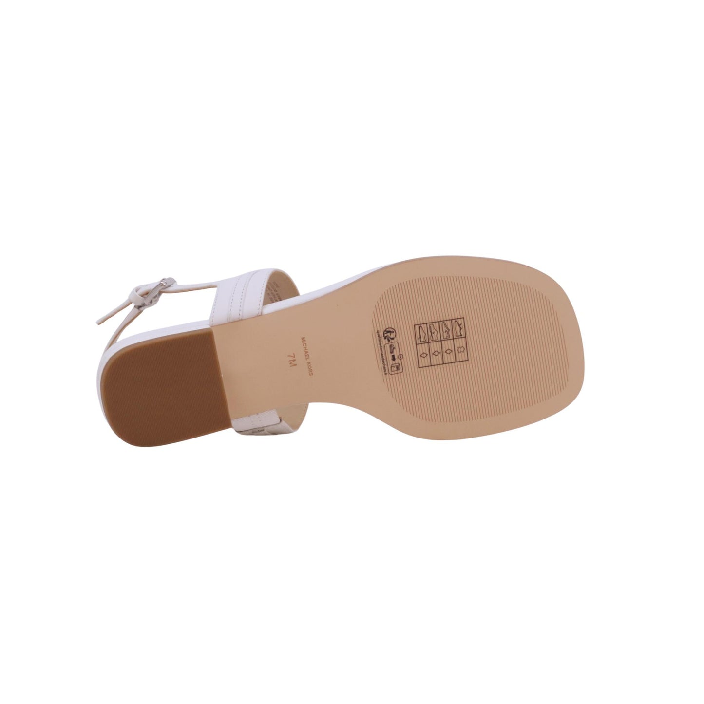 Michael Kors Marcia Thong sandalo infradito donna in pelle bianco con catena argento