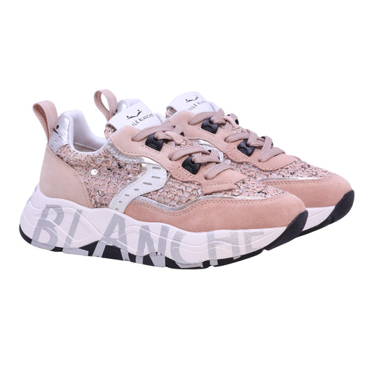 Voile Blanche club105 sneaker donna suede e tessuto rose