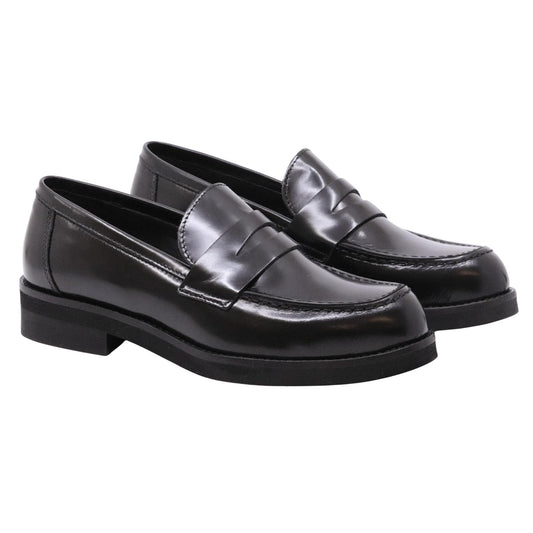 Mocassino donna Ranyé 250 in pelle spazzolata nera