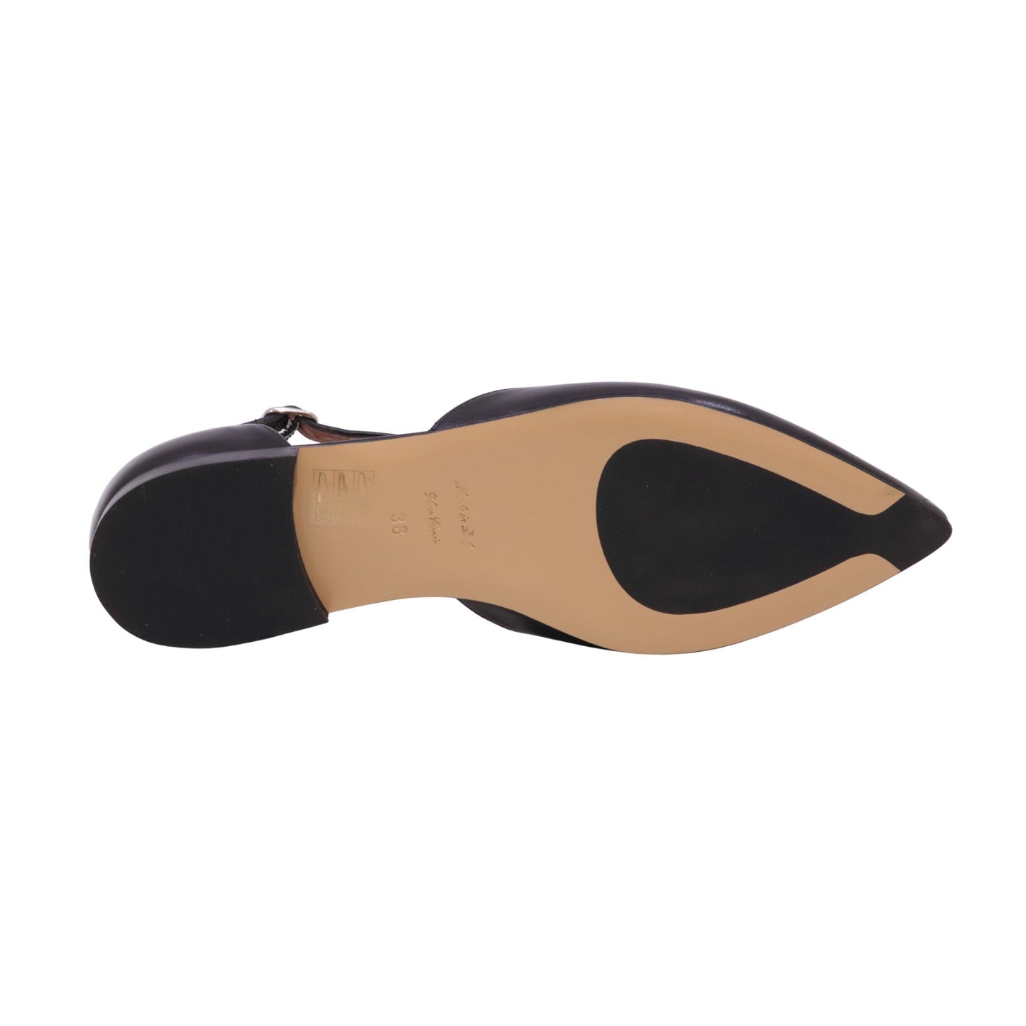 Triver Flight 603 03 Glove ballerina donna in pelle nappa nera con cinturino
