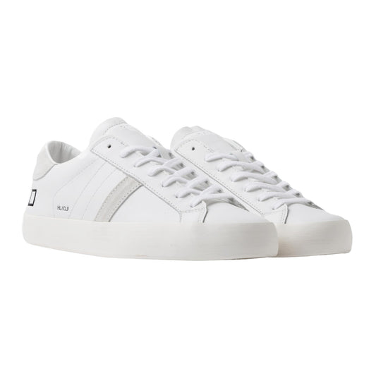 D.A.T.E. Hill Low Calf HL-CA-WH sneaker donna in pelle bianca