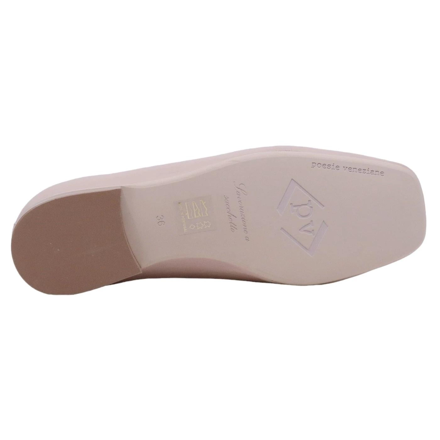 Mocassino donna Poesie Veneziane PRKG1 in pelle di colore nude con morsetto