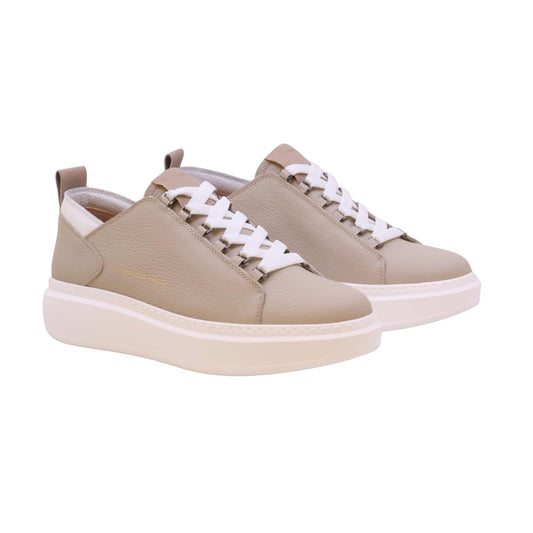 Alexander Smith Wembley Dark Ivory Deconstruct sneaker uomo in pelle beige destrutturata
