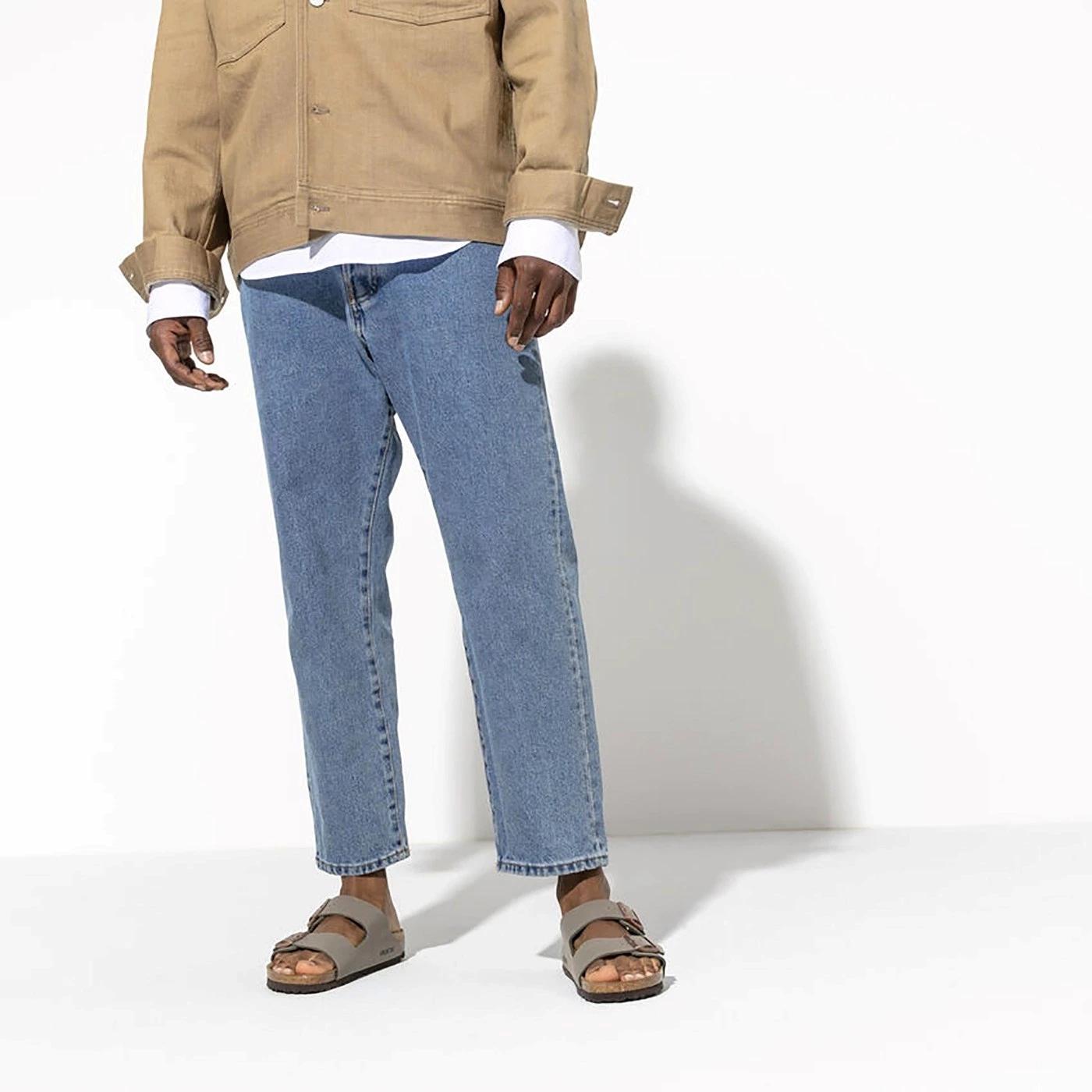 Birkenstock Arizona Birkibuc Stone sandalo doppia fibbia Narrow Fit