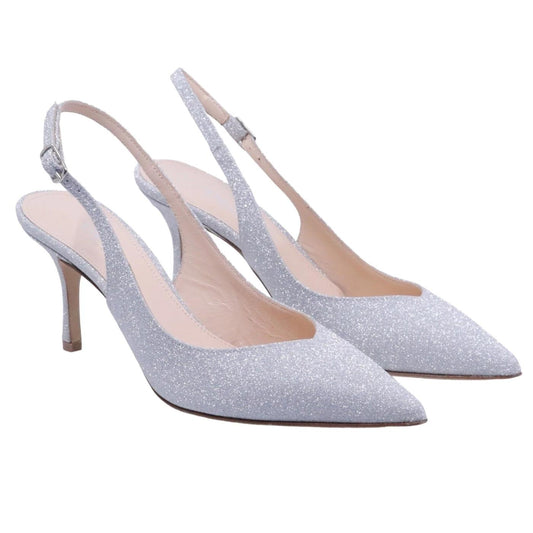Slingback The Seller da donna realizzato in pelle pelle argento glitterata