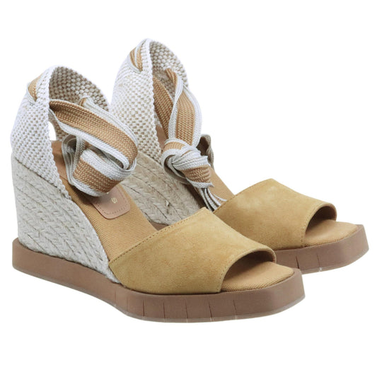 Sandalo zeppa Palomitas Hedera 27 4601 in camoscio cammello