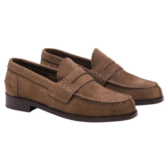 Saxone of Scotland 1000540 mocassino uomo in suede taupe
