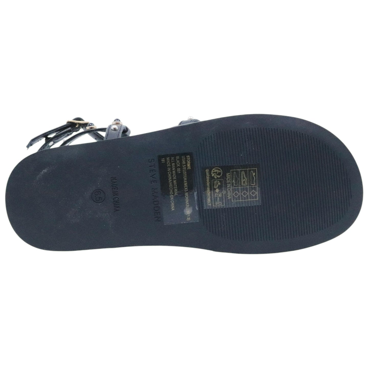 Sandalo Steve Madden Stormie in similpelle nera con borchie