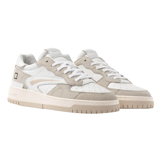 D.A.T.E. Torneo Pure Basic TP-BA-HB sneaker uomo in pelle bianca e beige