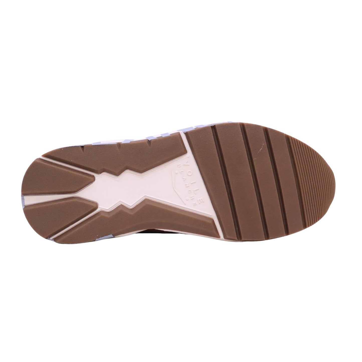 Voile Blanche Club01 sneaker uomo suede nylon cognac e bianco<BR/>