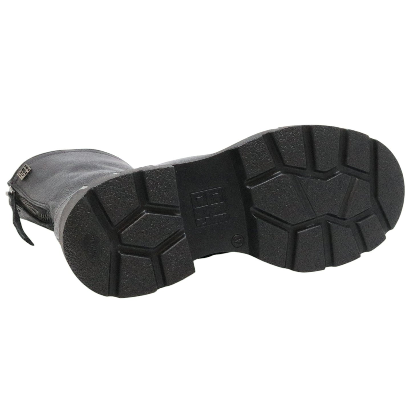 GIO+ CORA07B Combi stivaletto donna in pelle nera con fondo carro armato