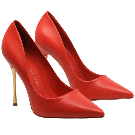 Décolleté donna Carrano in pelle di colore rossa