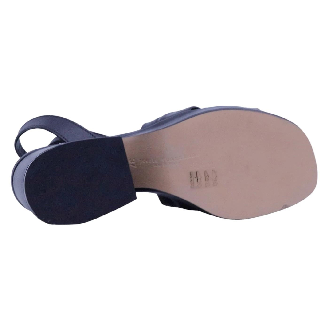 Sandalo donna Poesie Veneziane in pelle di colore nera