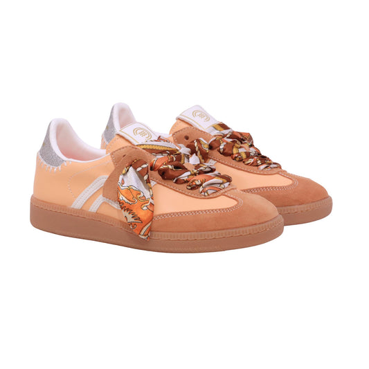 Primabase Polo 51505-029 sneaker donna in camoscio e pelle aragosta bianco
