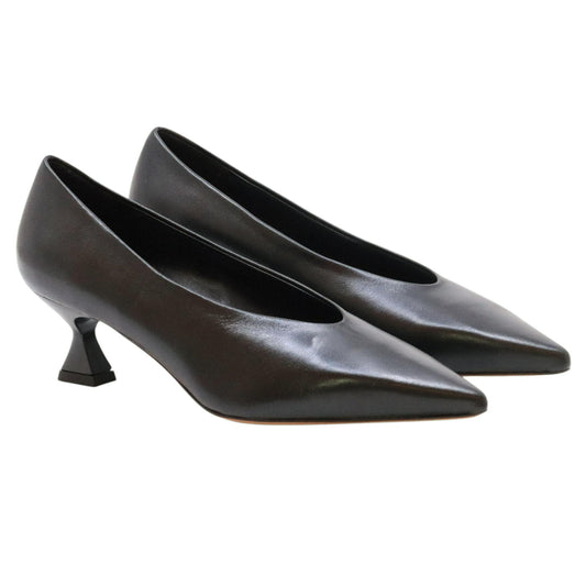 The Seller SS108 décolleté donna in pelle nera