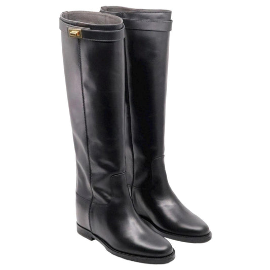 Via Roma 15 3807 Santa Monica stivale donna in pelle nera Made in Italy