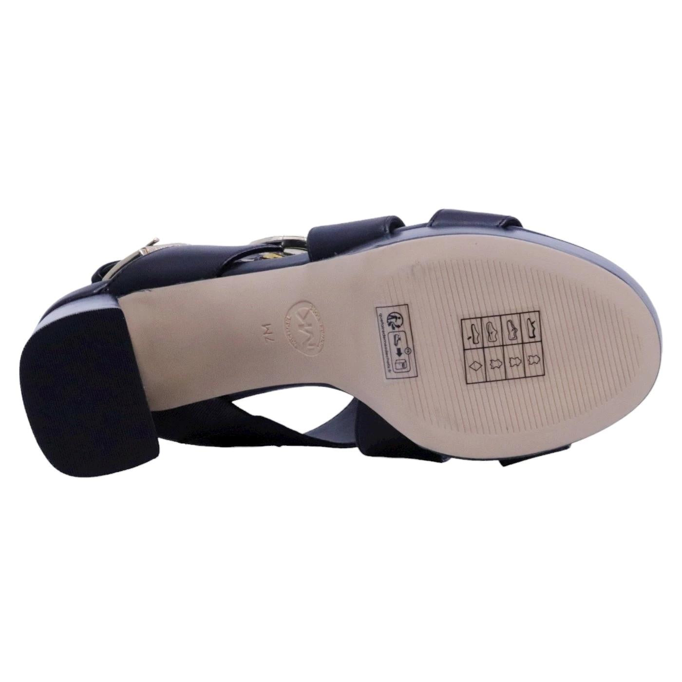 Sandalo con tacco Michael Kors Vera in pelle nera