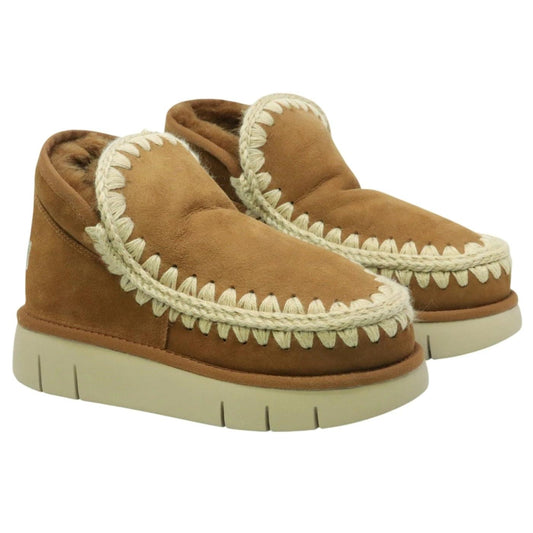 Sabot MOU Bounce Clog Metal Logo 531001 in pelle di montone cognac